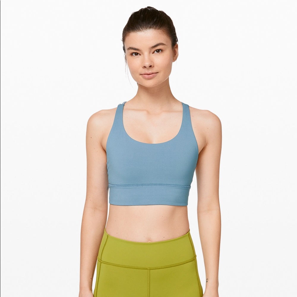 Lululemon Energy Bra Long Line Size 4 Utility Blue